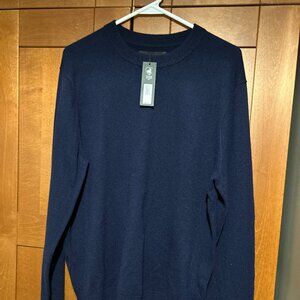 Banana Republic Men Navy Luxurious CASHMERE Crew Neck Sweater Sz L $168
